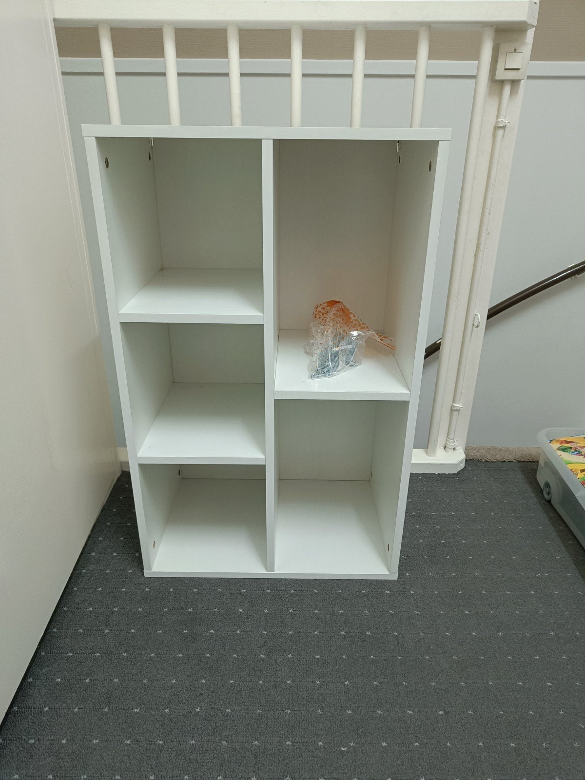 Wit hangkastje met 6 vakken, Huis en Inrichting, Kasten | Boekenkasten, Ophalen, Met plank(en), 100 tot 150 cm, Zo goed als nieuw