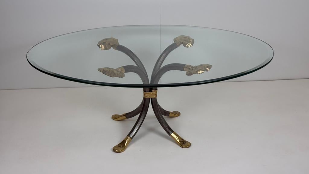Manfred Bredohl Design robuuste Brutalist metalen salontafel, Ophalen, Brutalist, 100 tot 150 cm, .