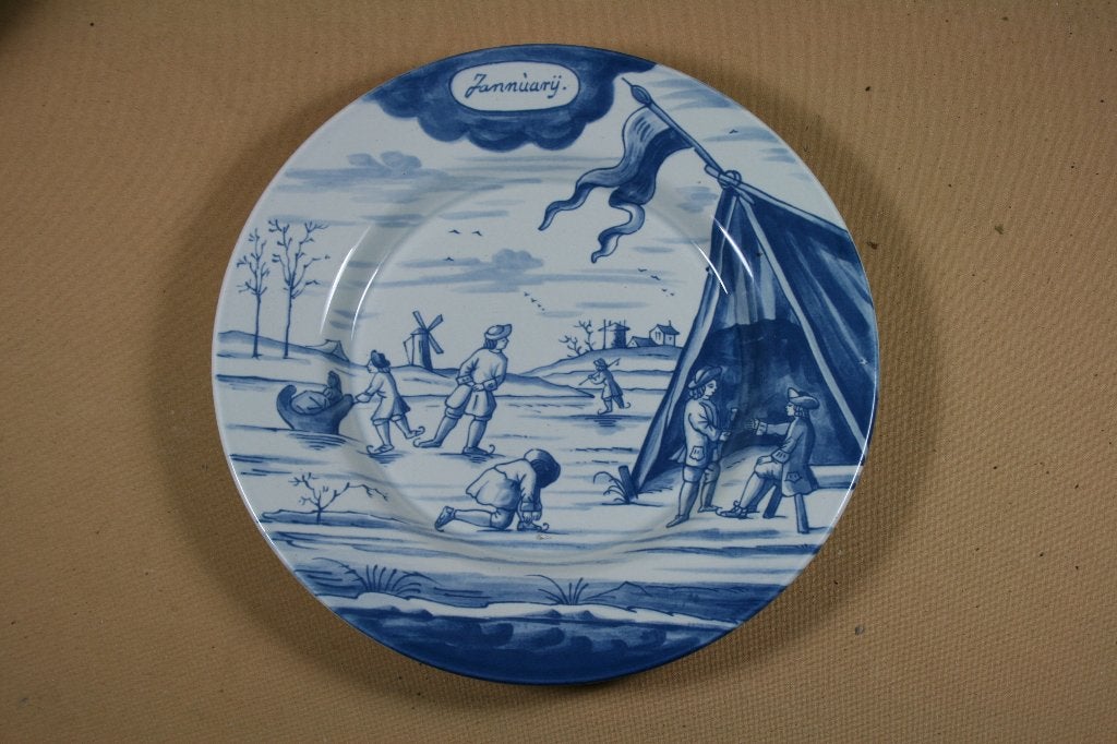 Westraven Delfts blauwe maand borden, Ophalen of Verzenden