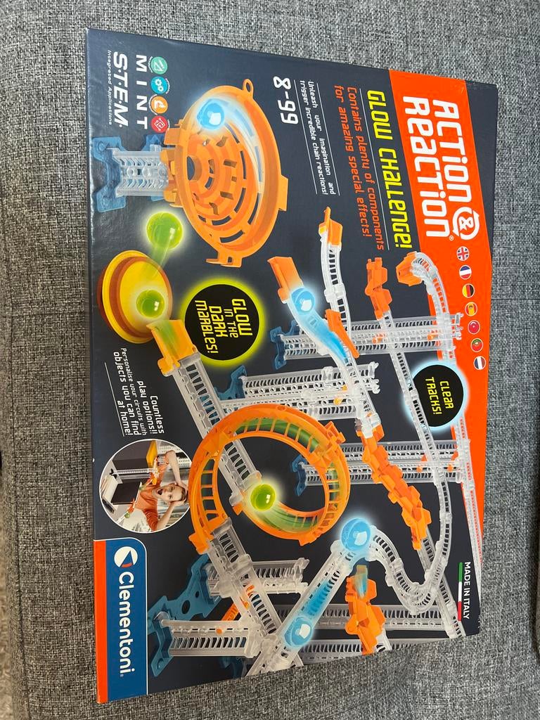 Clementoni Action & Reaction Glow Challenge knikkerbaan, Ophalen, Gebruikt, Overige merken