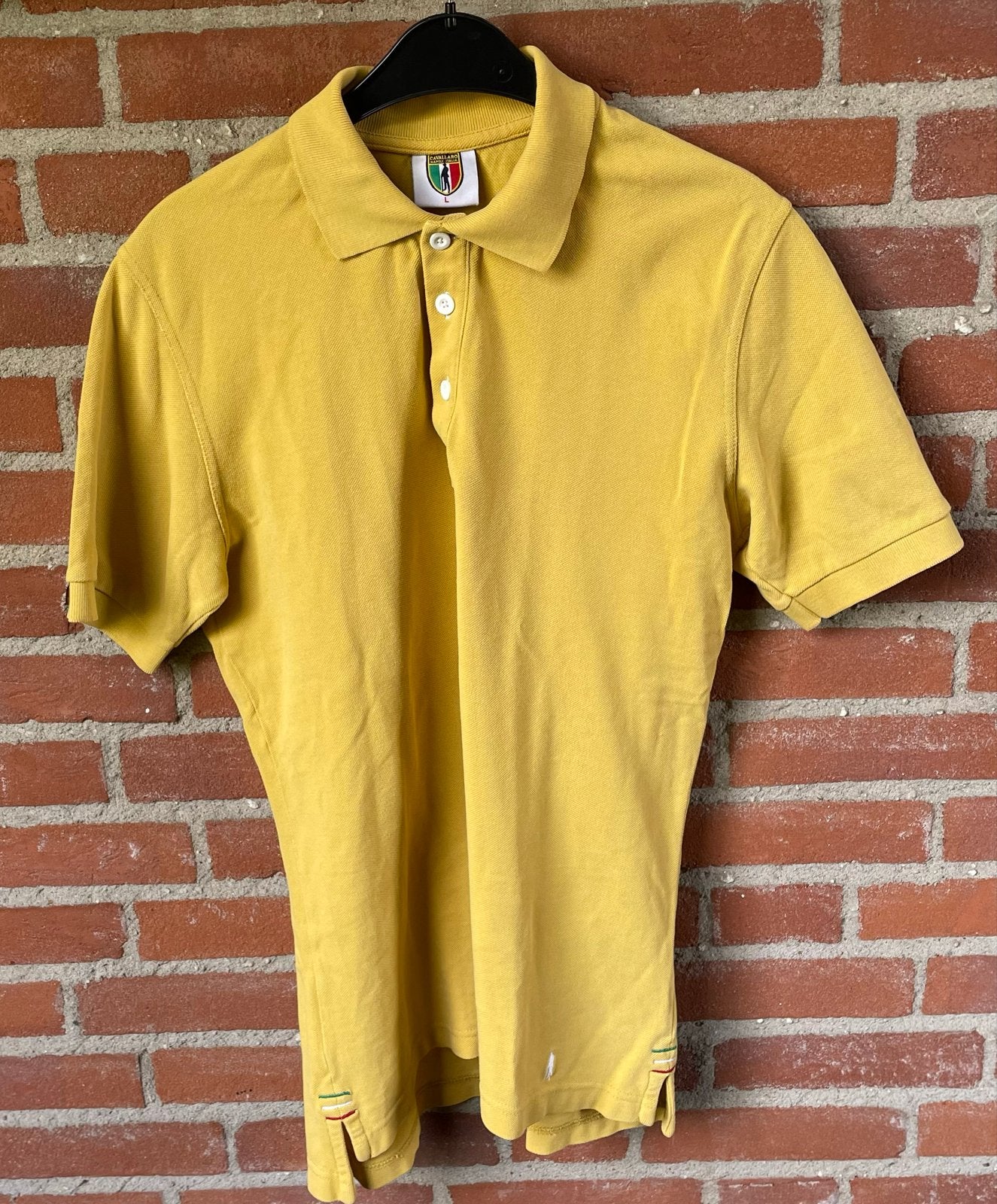Cavallaro Napoli Poloshirt - Geel - Maat L - 100% Katoen, Ophalen of Verzenden, Gedragen, Maat 52/54 (L), Geel