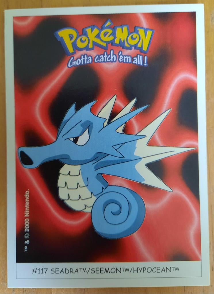 Pokémon Seadra #117 Dunkin Boomer Sticker 2000, Hobby en Vrije tijd, Verzamelkaartspellen | Pokémon, Ophalen of Verzenden, Zo goed als nieuw