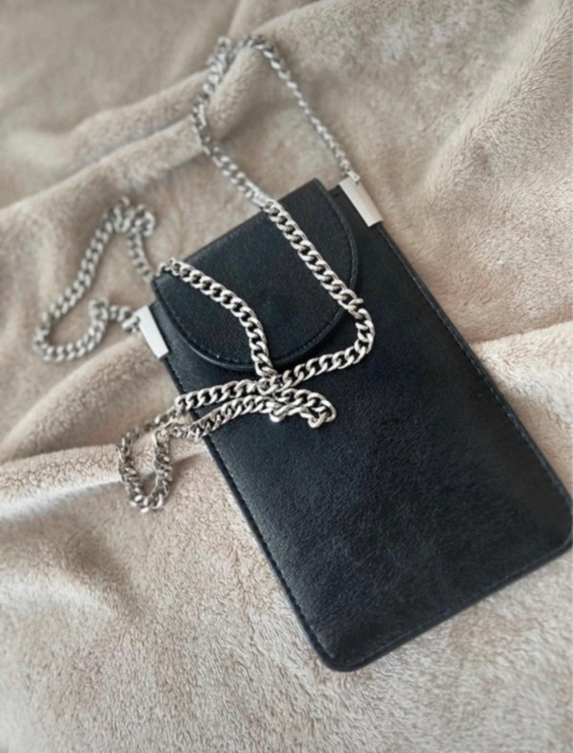 Minitasje met zilveren ketting van Zara, Verzenden, Nieuw, Zwart, Schoudertasje