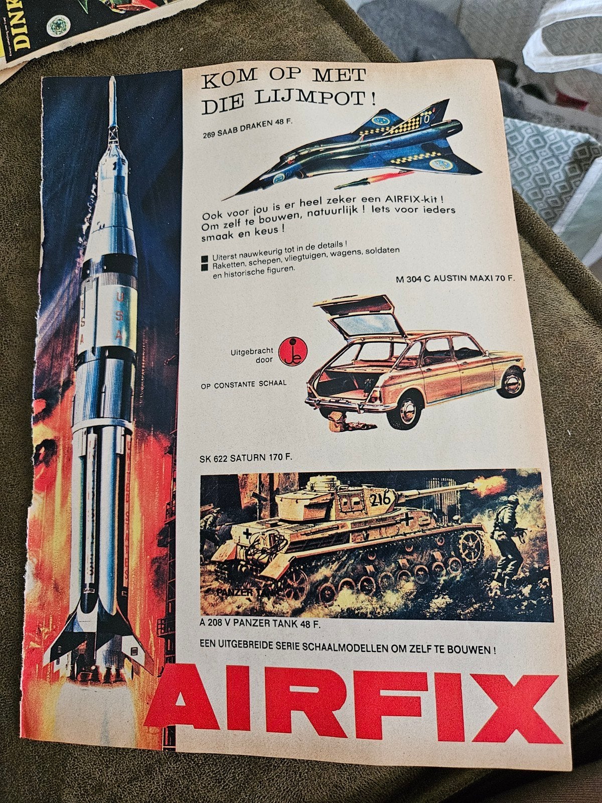 Airfix Modelbouw Advertentie - Saab, Austin, Saturn,, Ophalen of Verzenden, Gebruikt, Airfix
