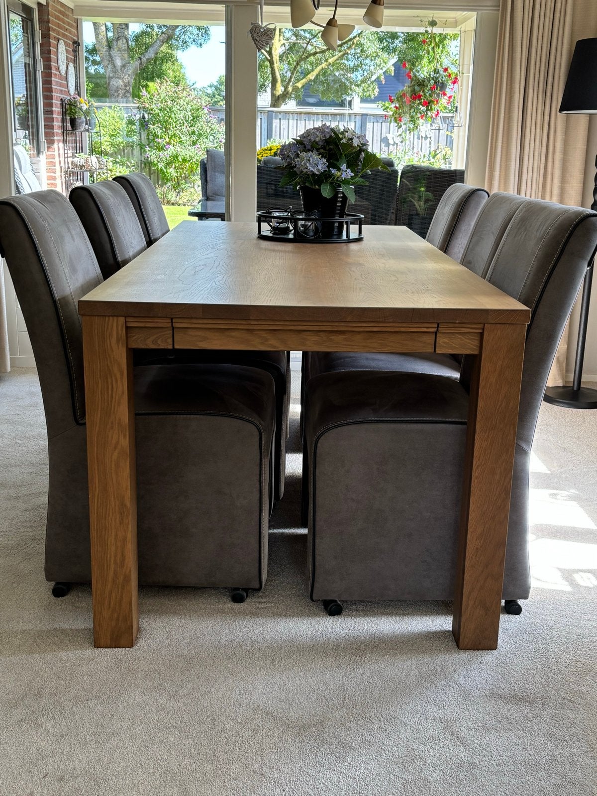 Eetkamer tafel (uitschuifbaar), Ophalen, Gebruikt, Eikenhout, 200 cm of meer