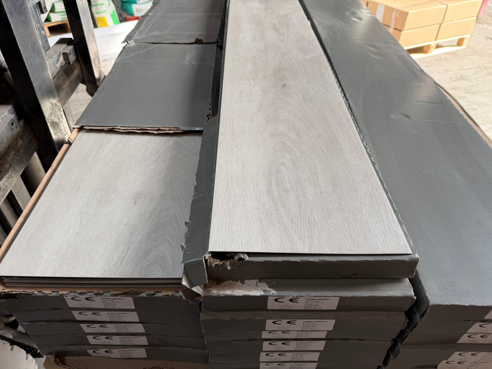 PARTY 64,21 MTR/2 PLAK PVC LS GREAT PLANK TOP KWALITEIT, Ophalen, Overige typen, Nieuw, Grijs