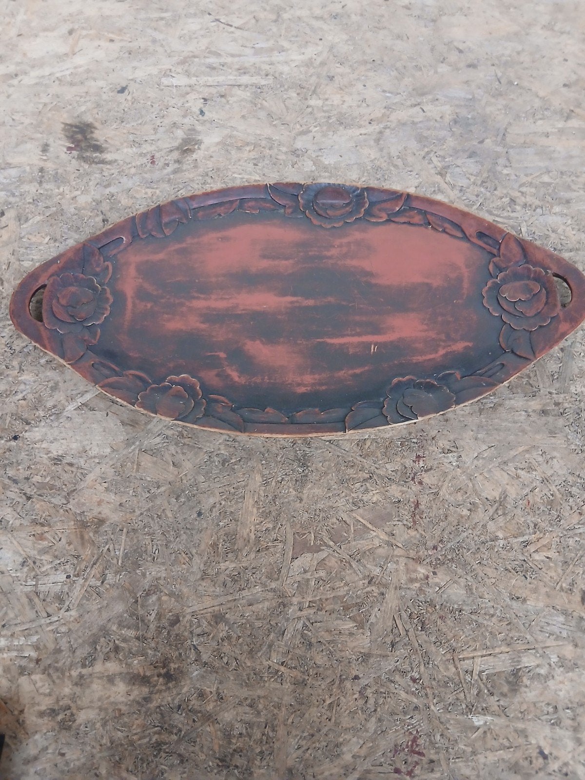 Decoratieve schaal met bloemmotief - 51 cm breed, Ophalen of Verzenden