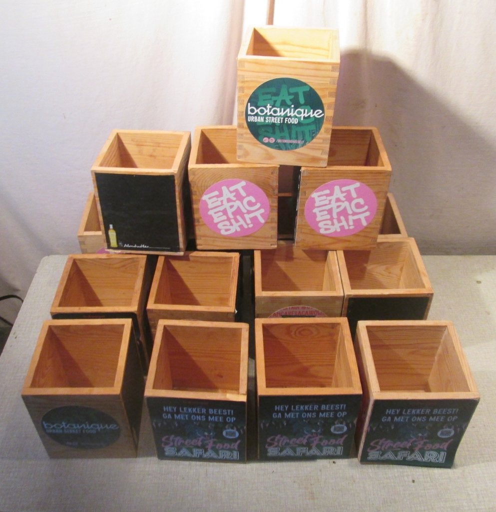 16 Leuke Houten Doosjes - 12x12x14, Ophalen of Verzenden