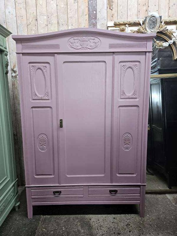 oude kast ``plum``WOONWINKEL RUSTIEK``, Ophalen, Gebruikt, 200 cm of meer, Met lade(s)