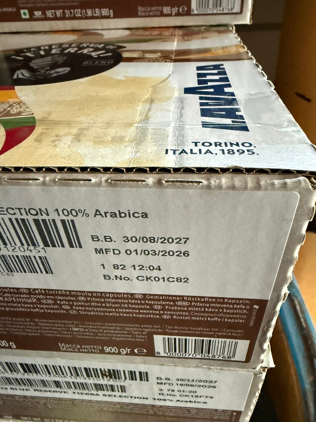 Lavazza Blue ¡Tierra!  100Capsules per doos, Ophalen of Verzenden, Zo goed als nieuw, Koffiemachine