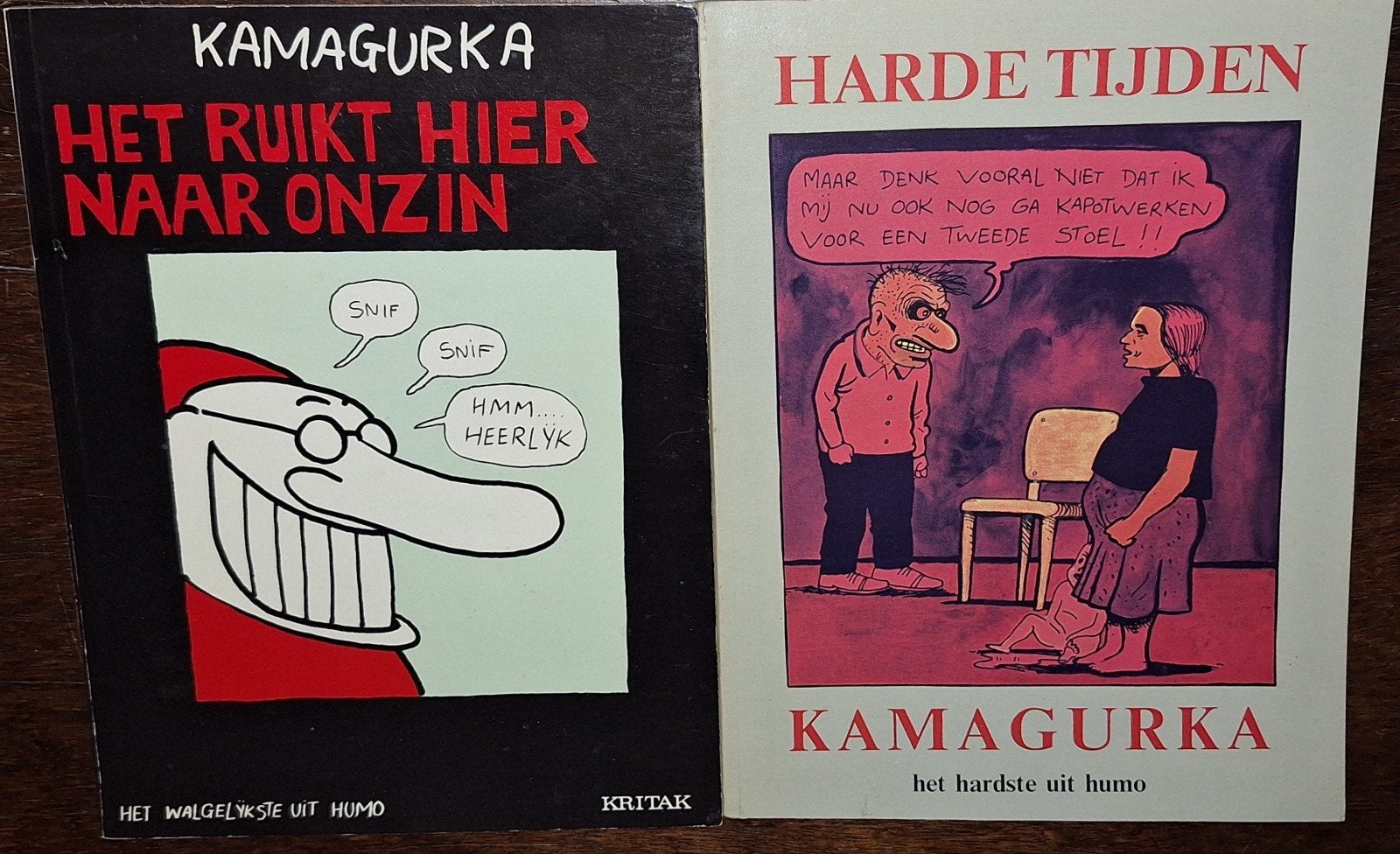 2x Kamagurka : Het Ruikt Hier Naar Onzin + Harde Tijden, Verzenden, Kamagurka