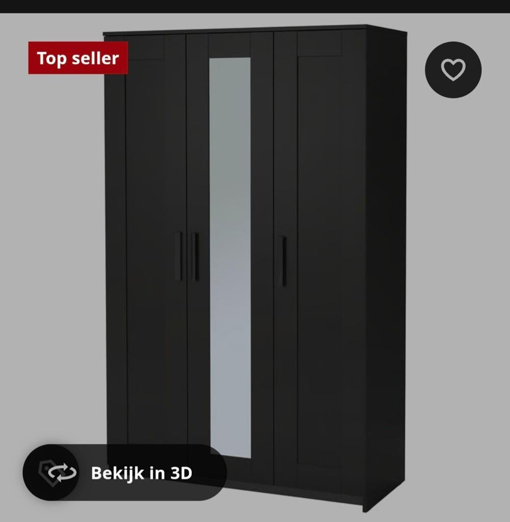 Ikea kledingkast zwart, Ophalen, Gebruikt, 50 tot 75 cm, 150 tot 200 cm