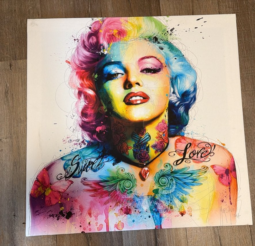 Canvas Schilderij Marilyn Monroe Pop Art 66,5x66,5 cm, Ophalen, Print, Op houten frame, Portret