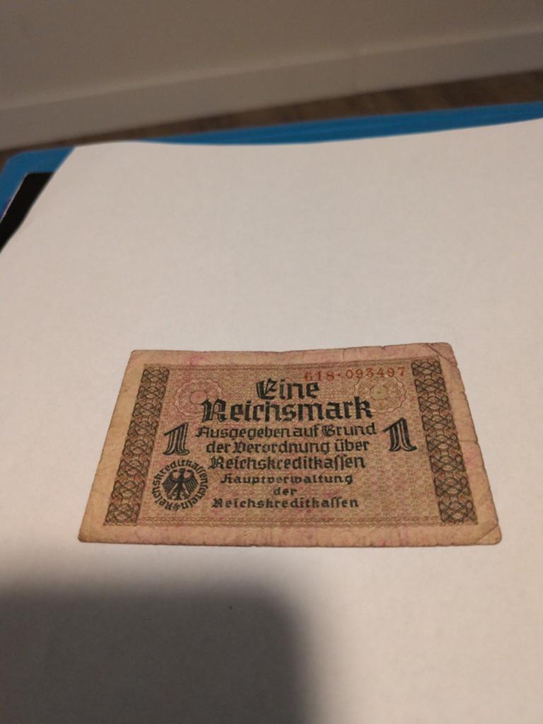 1 Reichsmark biljet uit Duitsland, Ophalen of Verzenden