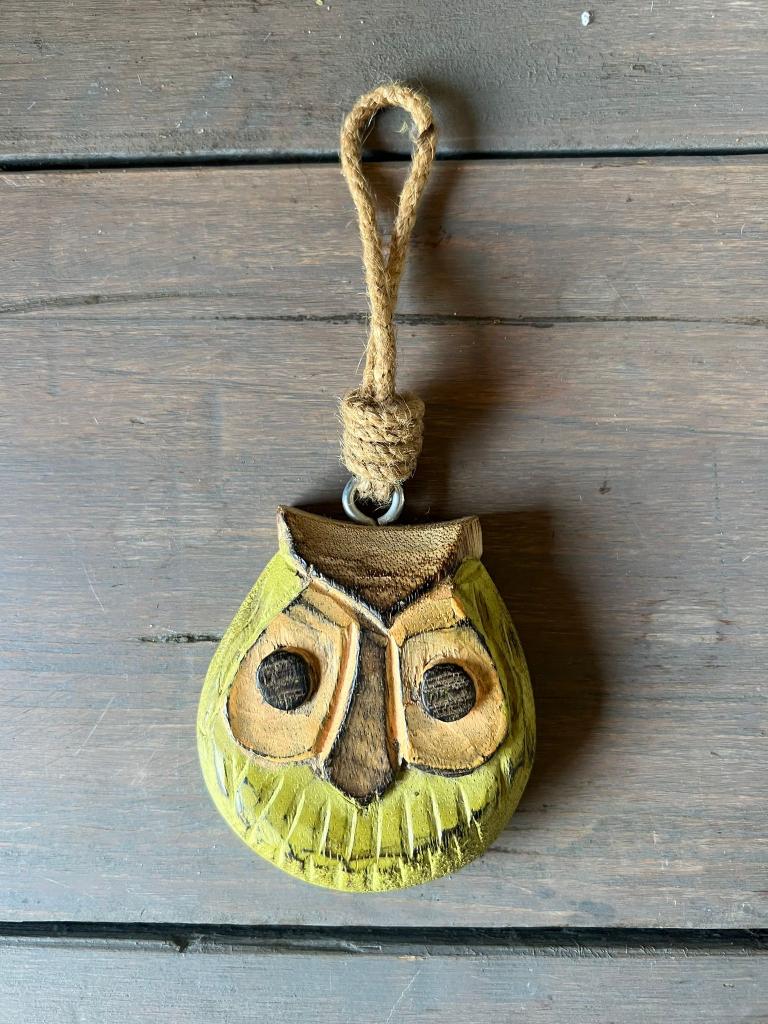 Uil hanger wanddecoratie houten look landelijk / rustiek, Groen, Hout, Verzenden, Landelijk