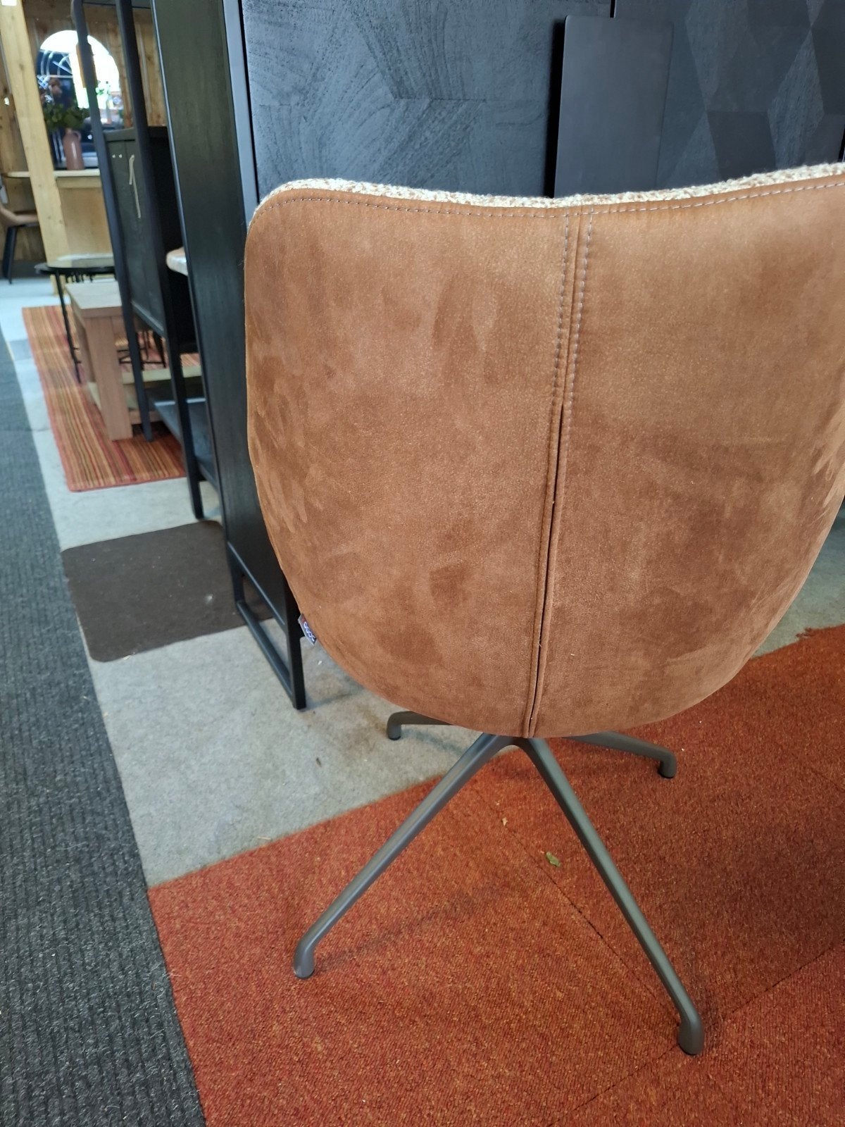 4 Nieuwe Draaibare Armleuning stoelen, Mats Xooon, Ophalen, Bruin, Nieuw, Stof