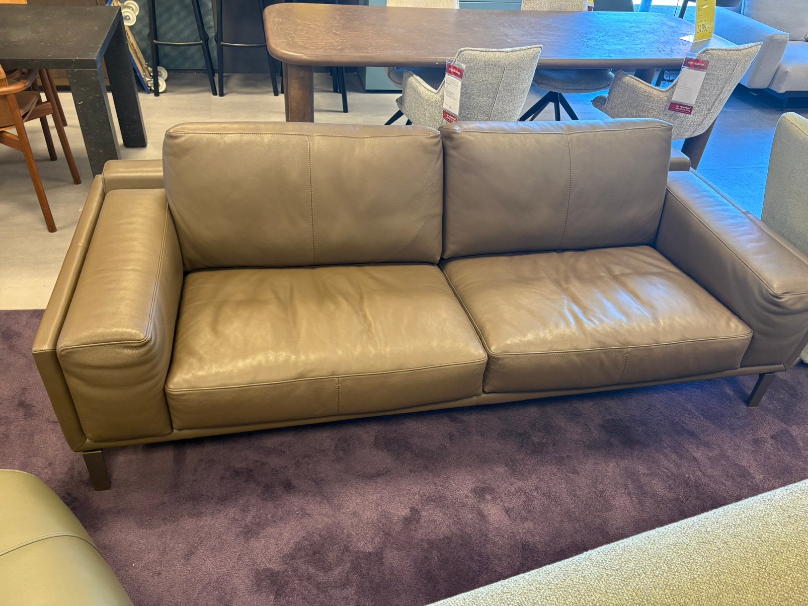 Leolux bank Bellice, Ophalen, Zo goed als nieuw, 75 tot 100 cm, Leer