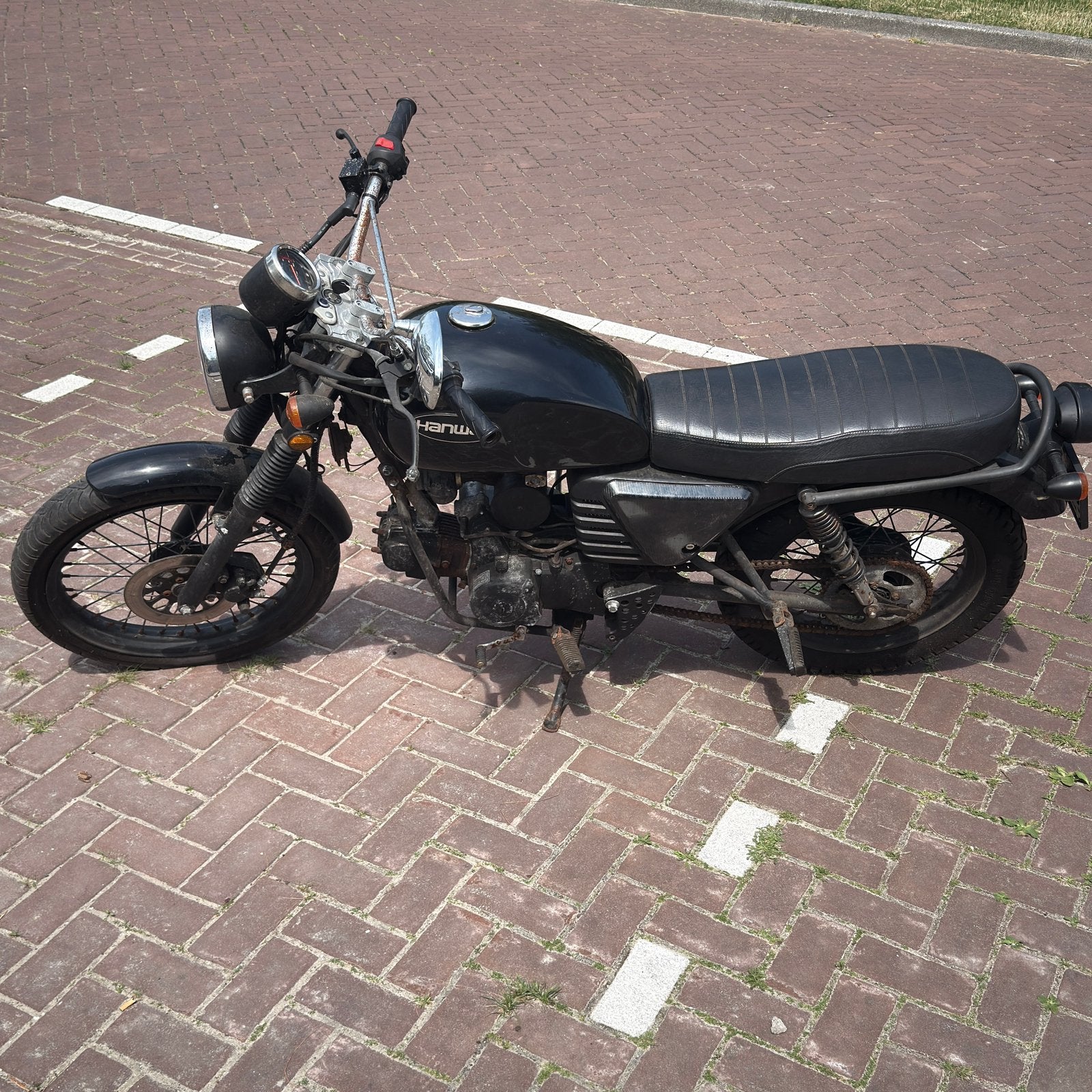 OPKNAP Hanway Raw 50 Caferacer schakelscooter geel kent 2019, Ophalen, Gebruikt, Maximaal 45 km/u