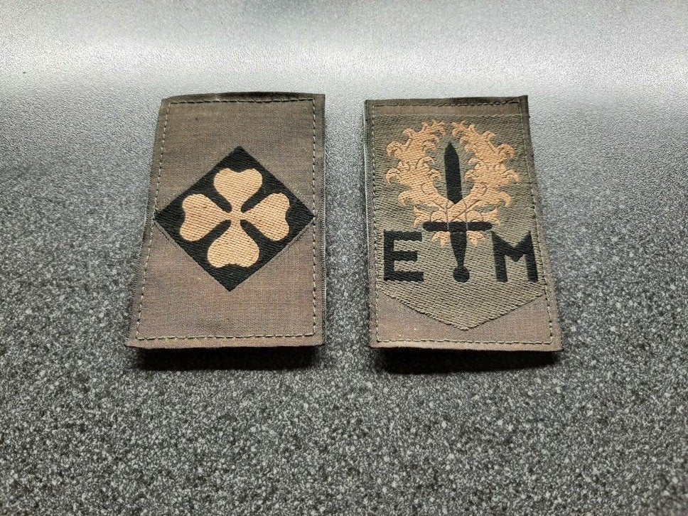 Indelingsemblemen  KL  /  GVT  uitvoering., Ophalen of Verzenden, Landmacht, Nederland, Embleem of Badge