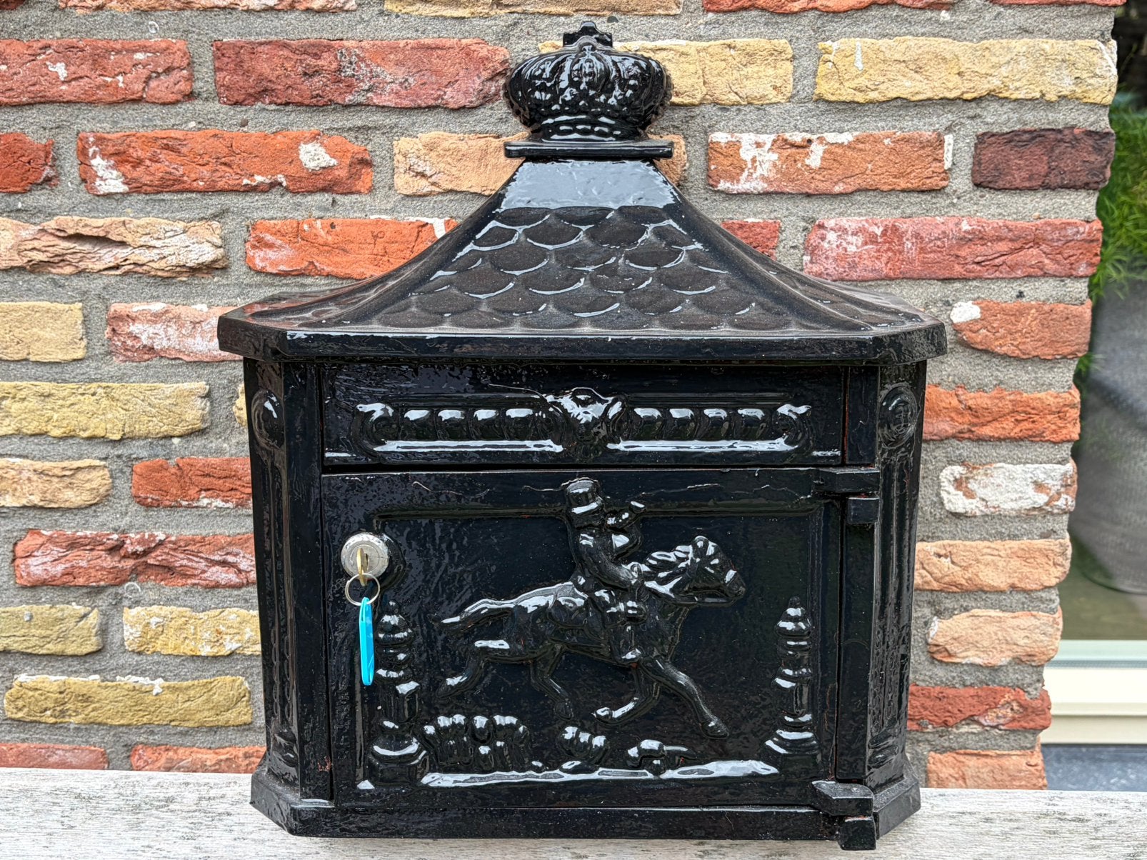 Mooie zware wand brievenbus, Ophalen, Gebruikt, IJzer, Wandbrievenbus