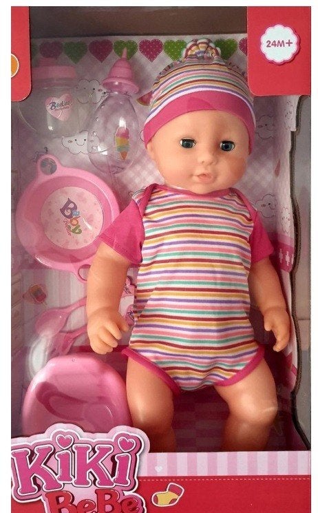 Kiki Bebe Speelpop 43 cm, Ophalen of Verzenden, Zo goed als nieuw, Babypop