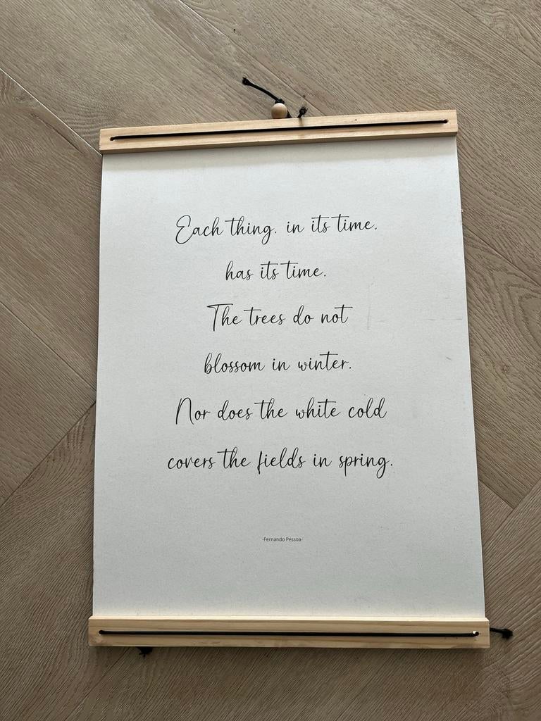 Wandhanger met inspirerende quote van Fernando Pessoa, Ophalen, Wandhanger, Hout, Zo goed als nieuw