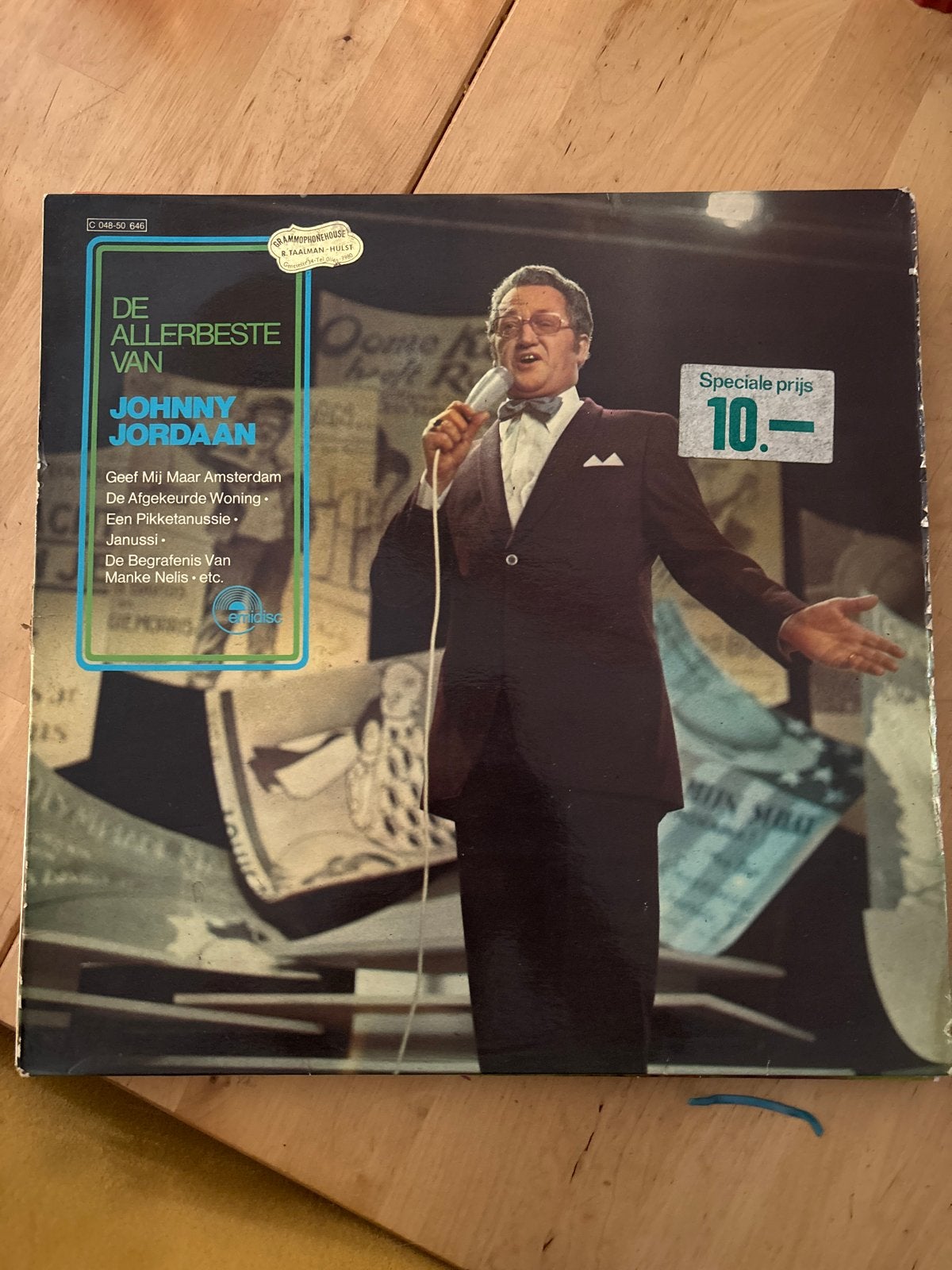 De Allerbeste Van Johnny Jordaan LP - Nederlandstalig, LP, Gebruikt, Ophalen of Verzenden, Levenslied of Smartlap