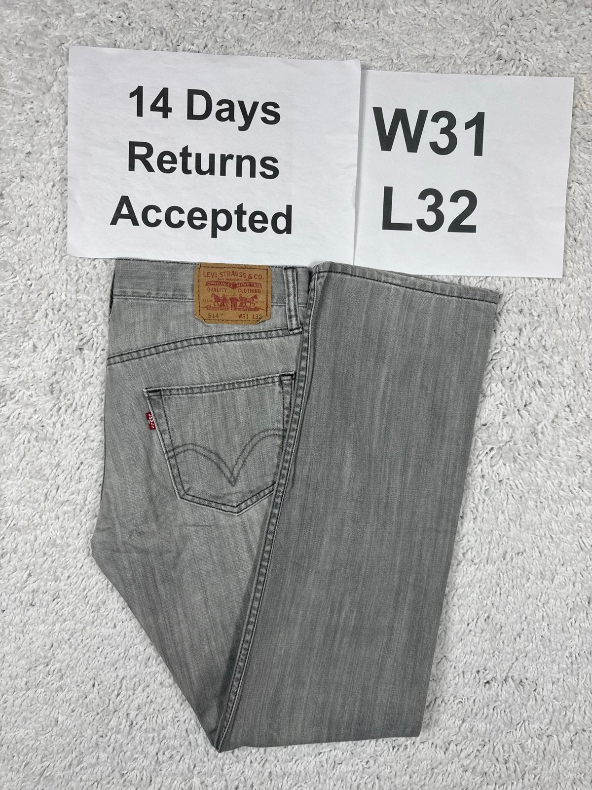 Levi's 514 Straight Fit Jeans - Grijs - W31 L32 2861, Verzenden, U, W32 (confectie 46) of kleiner, J