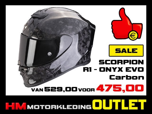Motorhelm Scorpion R1 Onyx Evo - Carbon - Integraalhelm - L, Info@huybersmotoren.nl, HM - Sale, NL, Kinderen