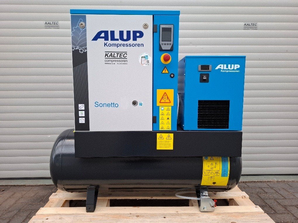 Alup Sonetto 7 - 5,5kW schroefcompressor incl. luchtdroger, Ophalen, Nieuw, 400 tot 800 liter/min, Geluidgedempt