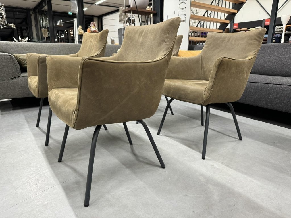 4 Nieuw Label van den Berg Chief eetkamerstoelen Stoel, Overige kleuren, Nieuw, Leer, Ophalen of Verzenden