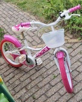 16 inch meisjes fiets, Terugtraprem, Gebruikt, Ophalen of Verzenden, Handrem
