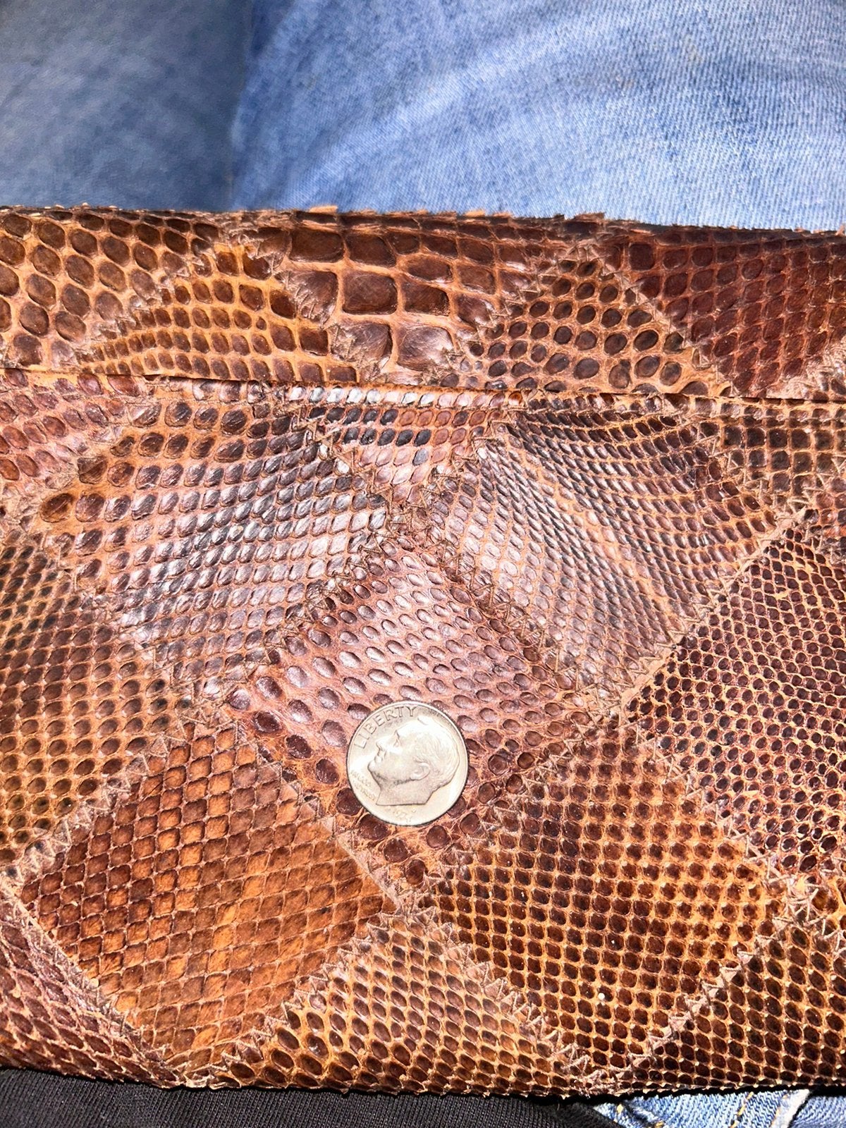 Vintage slangenleren set Gabriela Made in Spain – 3-delig, Ophalen, Gebruikt