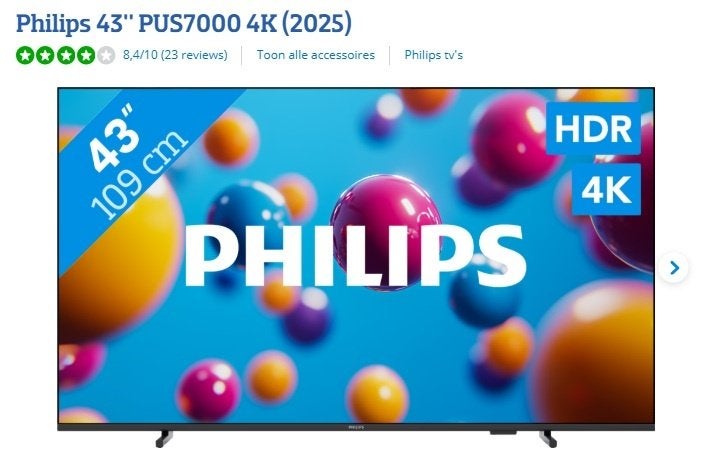 Philips 43PUS7000 43" 4K Smart TV – vrijwel nieuw, Ophalen, Philips, LED, 50 Hz