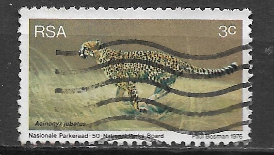 Rep Zuid Afrika 1976 Bedreigde dieren luipaard, Verzenden, Zuid-Afrika, Gestempeld