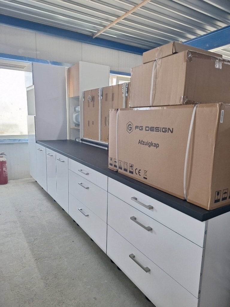 Keuken Compleet met APP 120Keukens op voorraad Nr. 2901, Ophalen, Zo goed als nieuw, Enkelwandige keuken, Greeploos