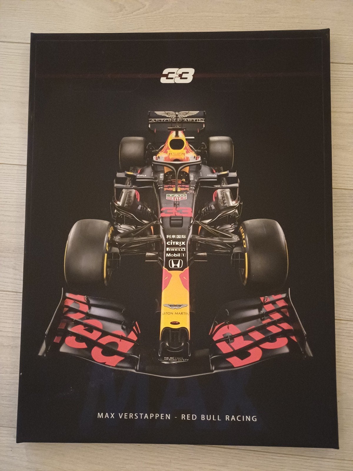 Canvas Red Bull Max Verstappen, Ophalen of Verzenden, 50 tot 75 cm