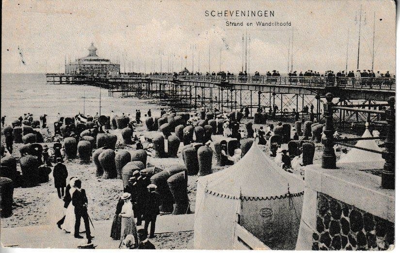 SCHEVENINGEN - STRAND en WANDELHOOFD, Ophalen of Verzenden, Voor 1920, Gelopen, Zuid-Holland