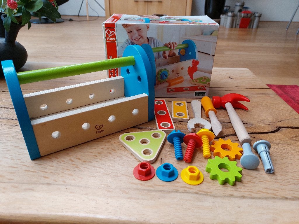Nieuw Houten gereedschapskist merk Hape, Ophalen of Verzenden, Nieuw, Overige typen