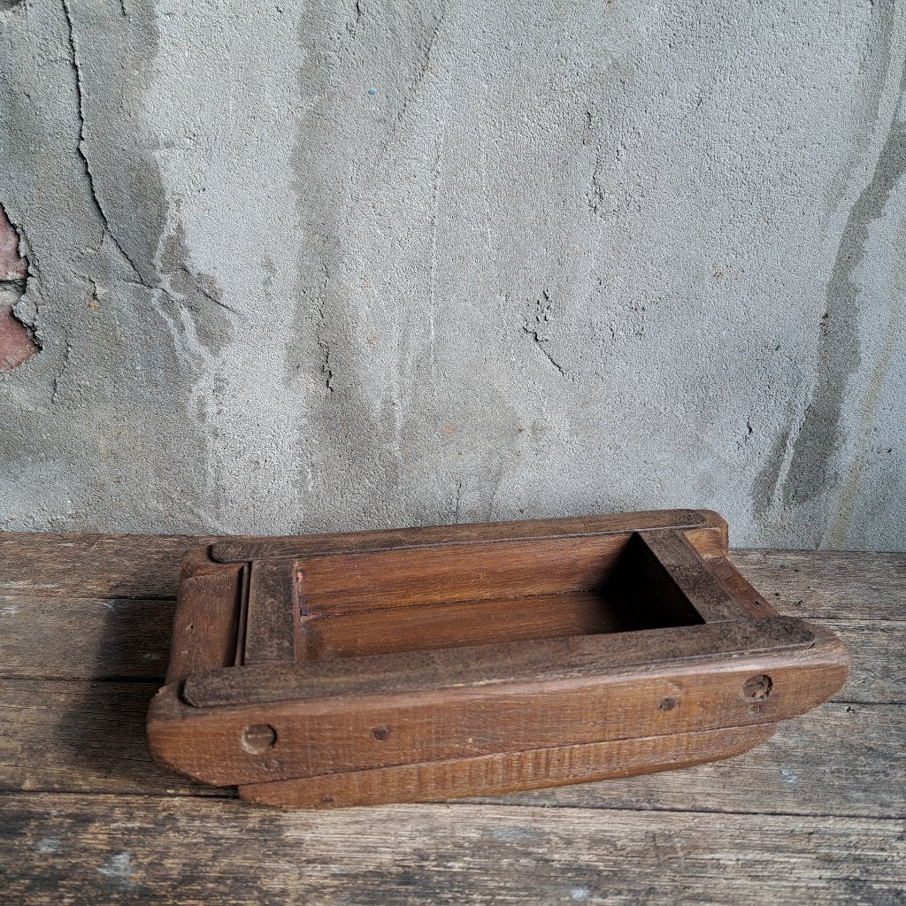 Oude brocante steenmal steen mal hout/metaal *Etage3*, Gebruikt, ., Ophalen of Verzenden, .