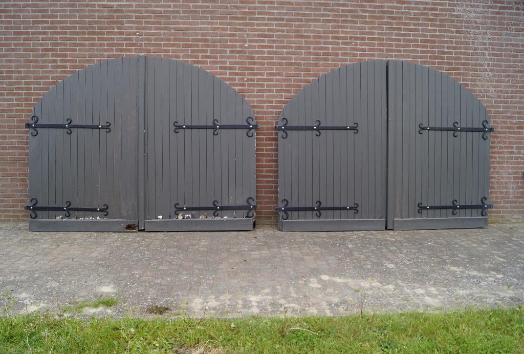 Hardhouten schuurdeuren openslaade garagedeuren opknappers, Ophalen, Gebruikt, 120 cm of meer, Buitendeur