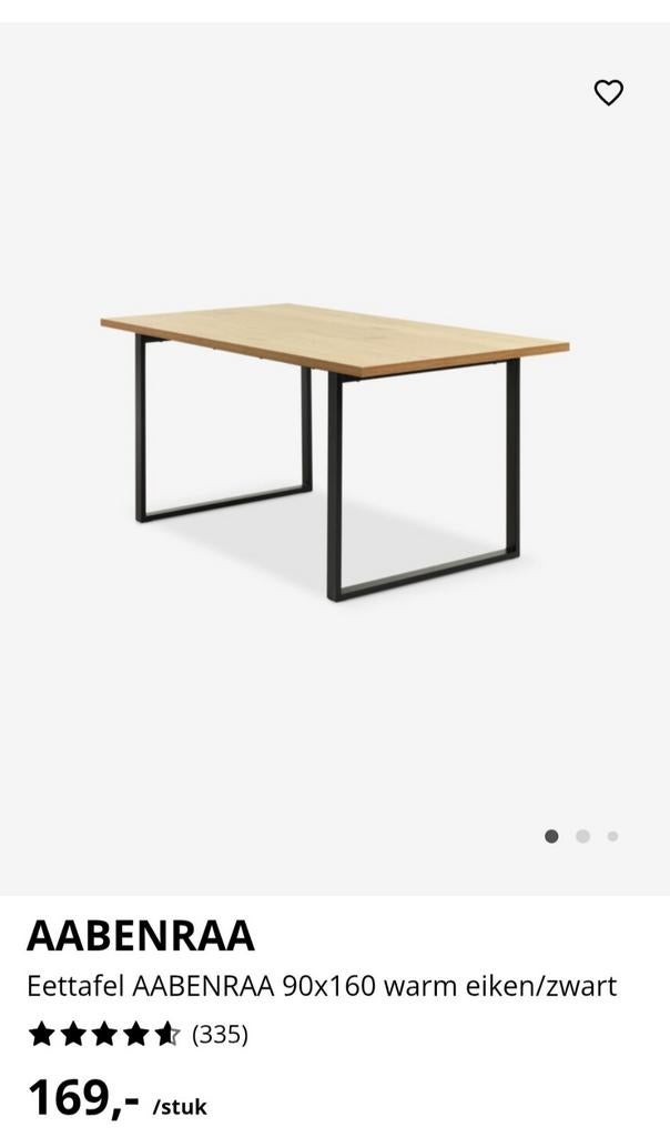 Eettafel Jysk Aabenraa 160x90 cm, Ophalen, Gebruikt, 50 tot 100 cm, 150 tot 200 cm