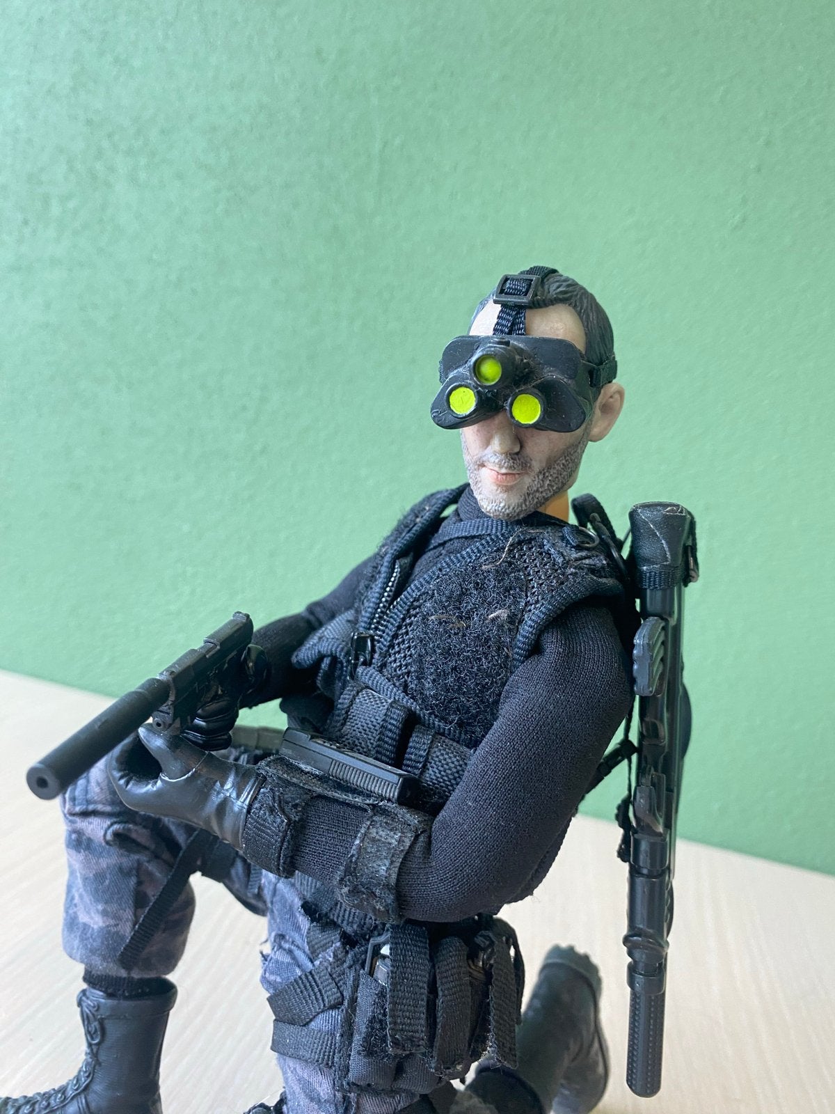 Custom 1/6 Splinter Cell Sam Fisher figuur - Unieke details, Verzenden, Gebruikt