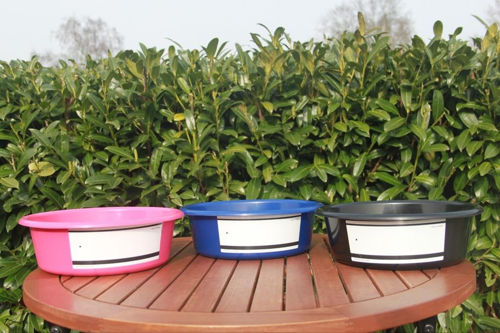 3 Voerbakjes (6L) met Whiteboard Label, Dieren en Toebehoren, Paarden en Pony's | Overige Paardenspullen, Ophalen, Nieuw, Overige soorten