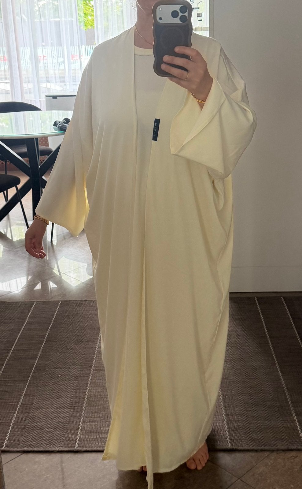 Merrachi Crèmekleurige Abaya & Jurk Set - One Size/Maat M, Ophalen of Verzenden, Nieuw, Maat 38/40 (M)