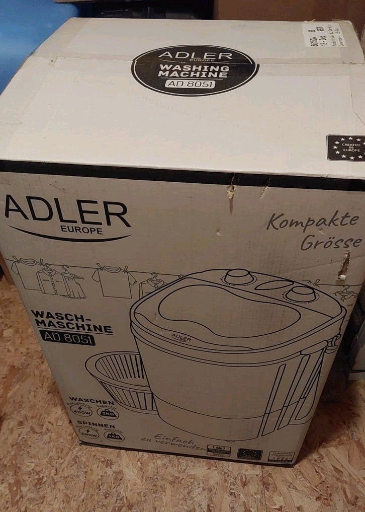 ADLER AD 8051 Compacte Wasmachine - nieuw met garantie, Minder dan 1200 toeren, Minder dan 85 cm, Minder dan 4 kg, Bovenlader