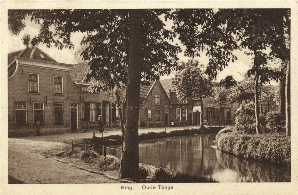 Ring - Oude Tonge - fietser - 1937 gelopen, Verzamelen, Ansichtkaarten | Nederland, Verzenden, 1920 tot 1940, Gelopen, Zuid-Holland
