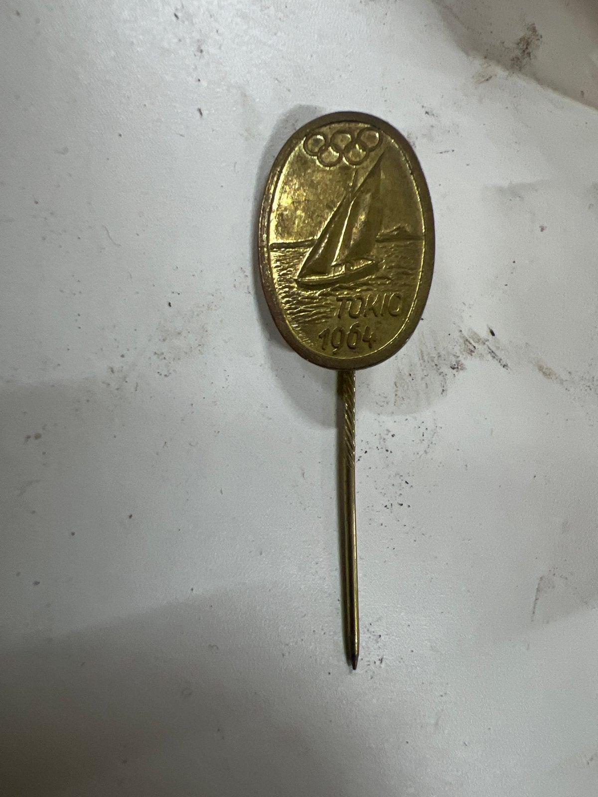 Vintage Tokio 1964 Olympische Spelen Zeilen Speld, Ophalen of Verzenden, Gebruikt, Overige sporten, Overige typen