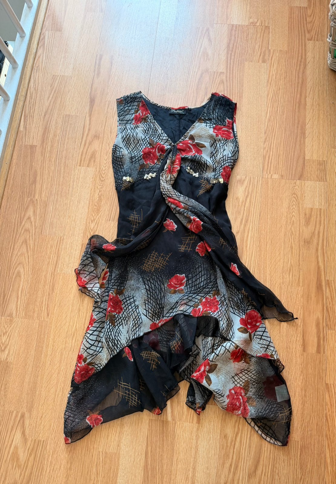 Boho Ibiza tuniek of jurk Positano, Meerkleurig, Maat 42/44 (L), Ophalen of Verzenden, Zo goed als nieuw