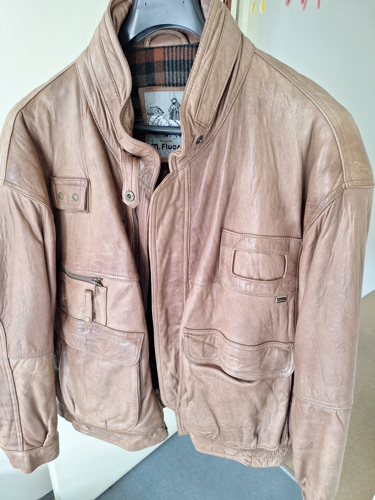 Leren herenjack, Kleding | Heren, Ophalen, Gedragen, Maat 56/58 (XL), Bruin